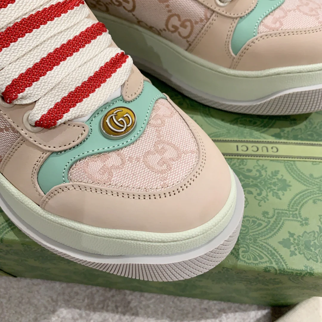 Новинка Gucci 2023 года - Туфли на платформе Dirty Shoes - Розовые