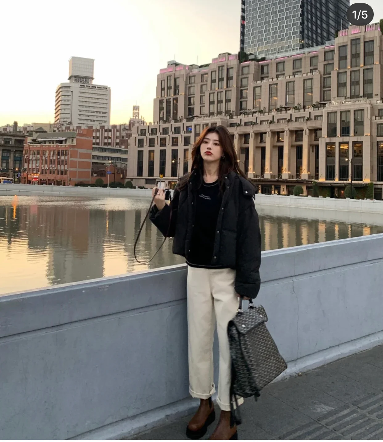 Рюкзак Goyard из холста с узором и пряжкой - Черный - 1 шт.