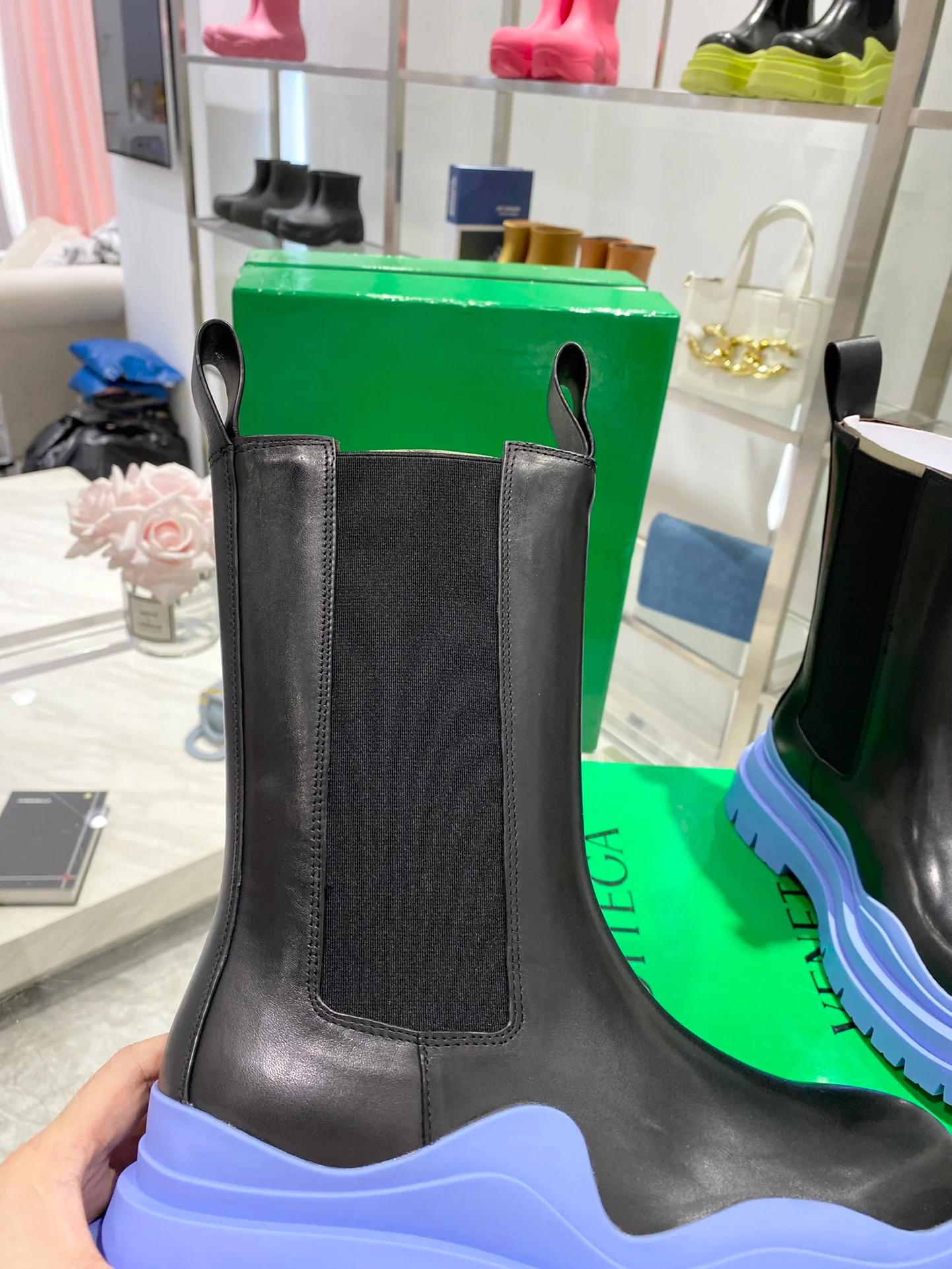 Ботинки на платформе BV Baby Blue до середины икры