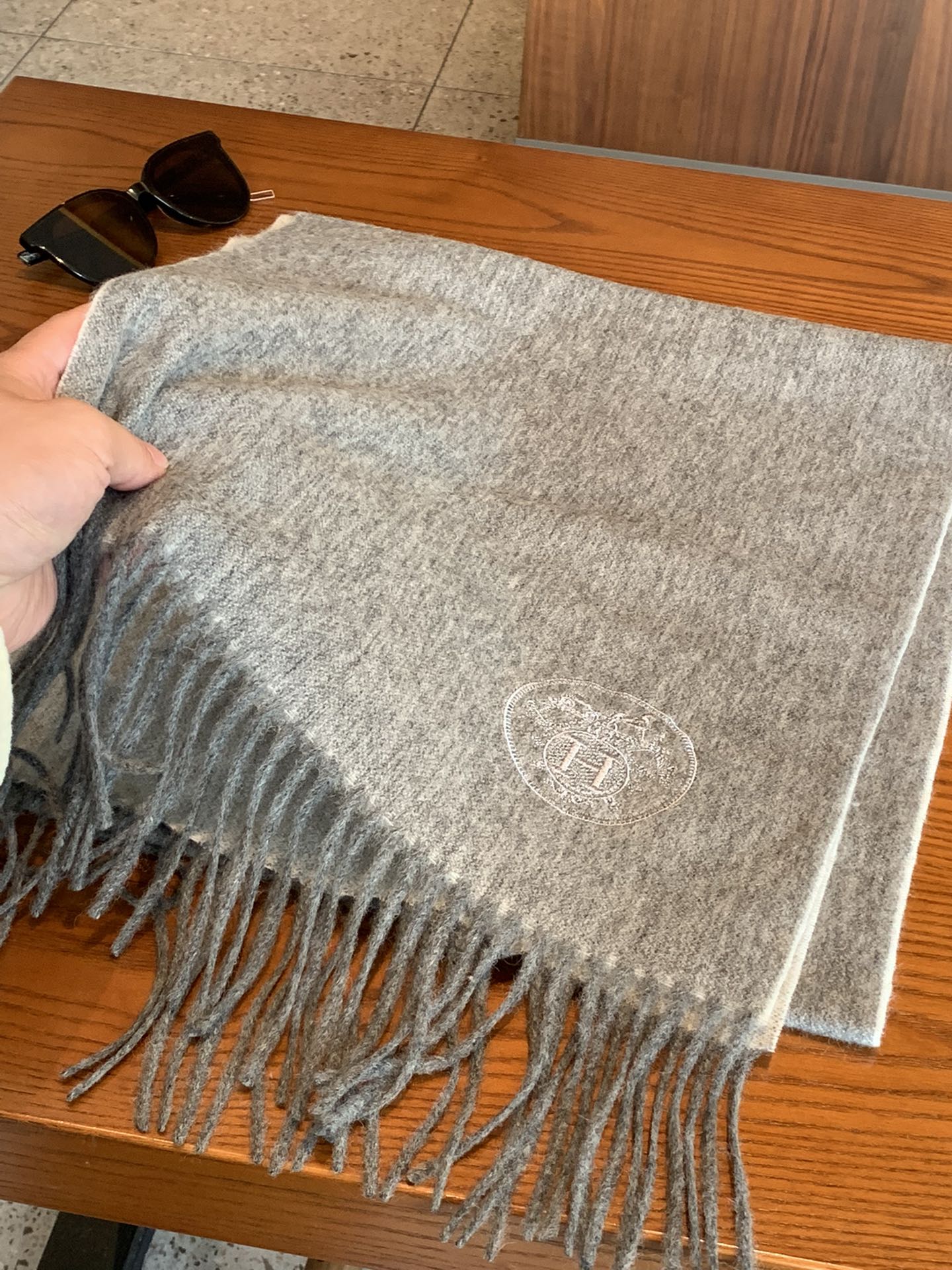 Двусторонний кашемировый шарф Hermes - 180 см - 35 см - 1