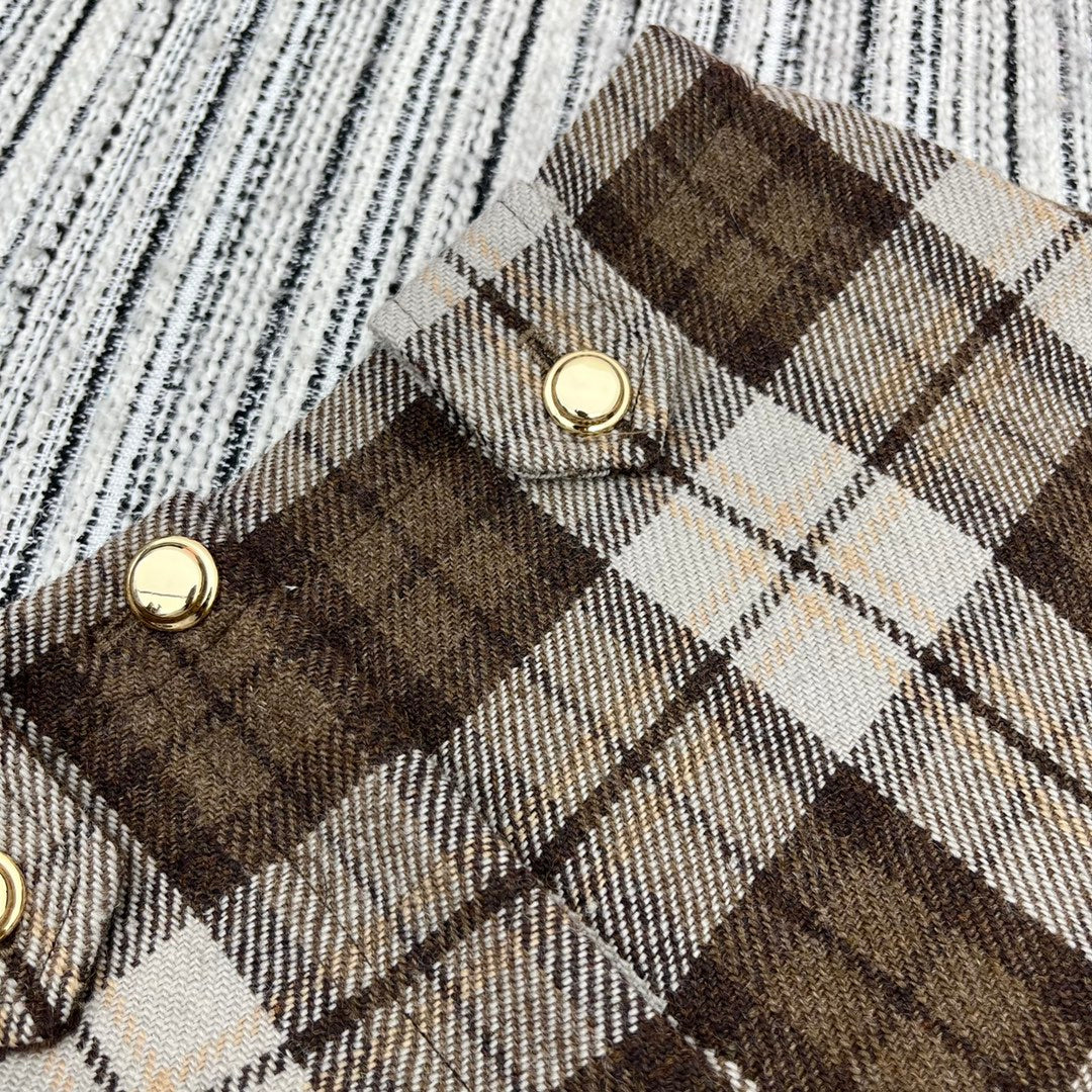 Miu Miu - 2404 - Новые клетчатые шорты с высокой талией