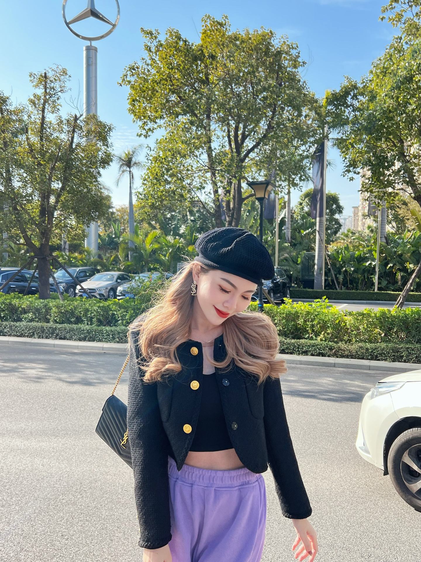 Сумка-конверт YSL-WOC, черная