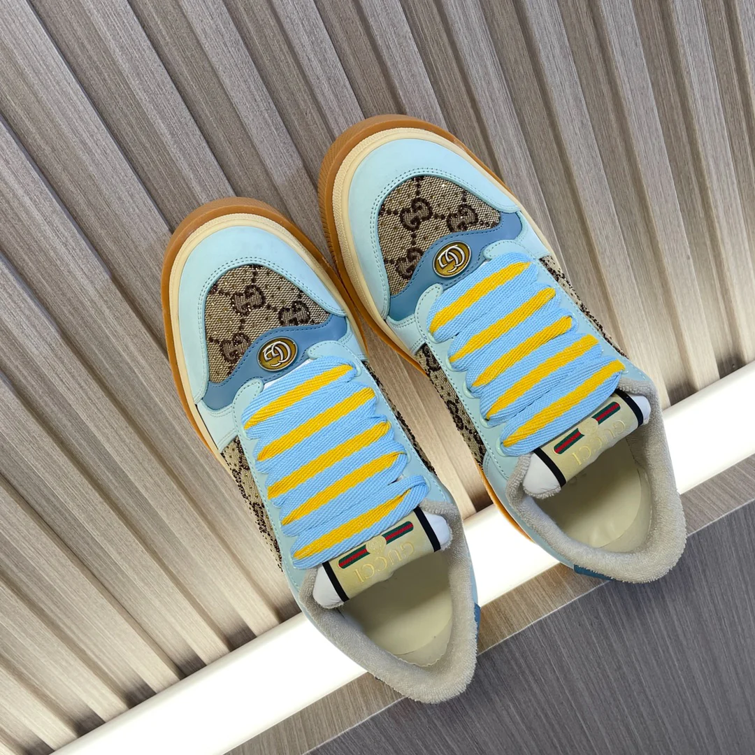 Новинка Gucci 2023 года - Туфли на платформе Dirty Shoes - Синие