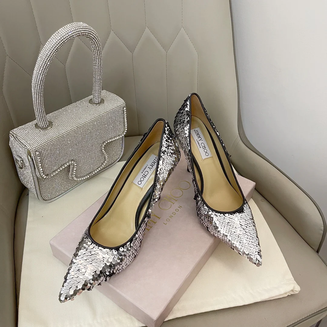 Jimmy - Туфли на шпильке с пайетками - Туфли на высоком каблуке