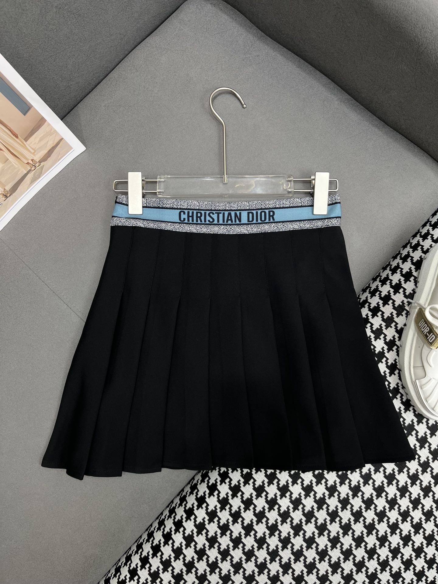 Новая плиссированная мини-юбка Dior 2403-24ss весна/лето - синяя