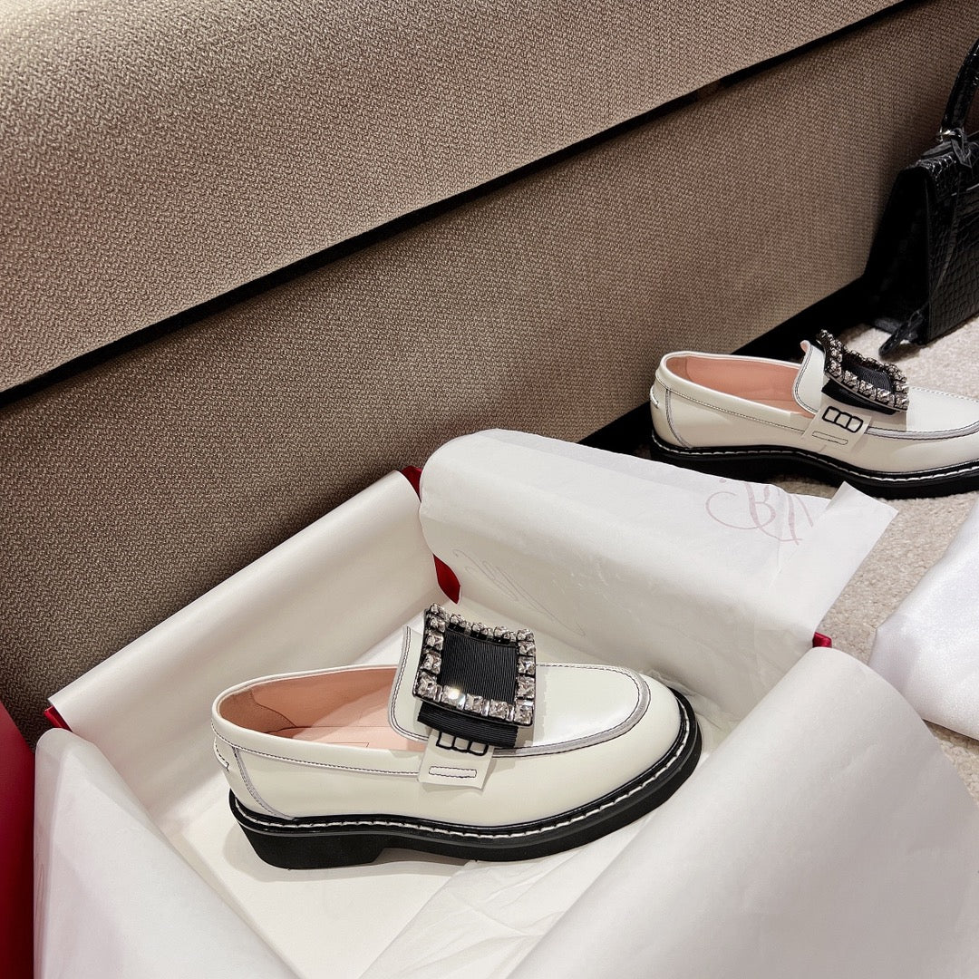 кожаные лоферы с пряжкой