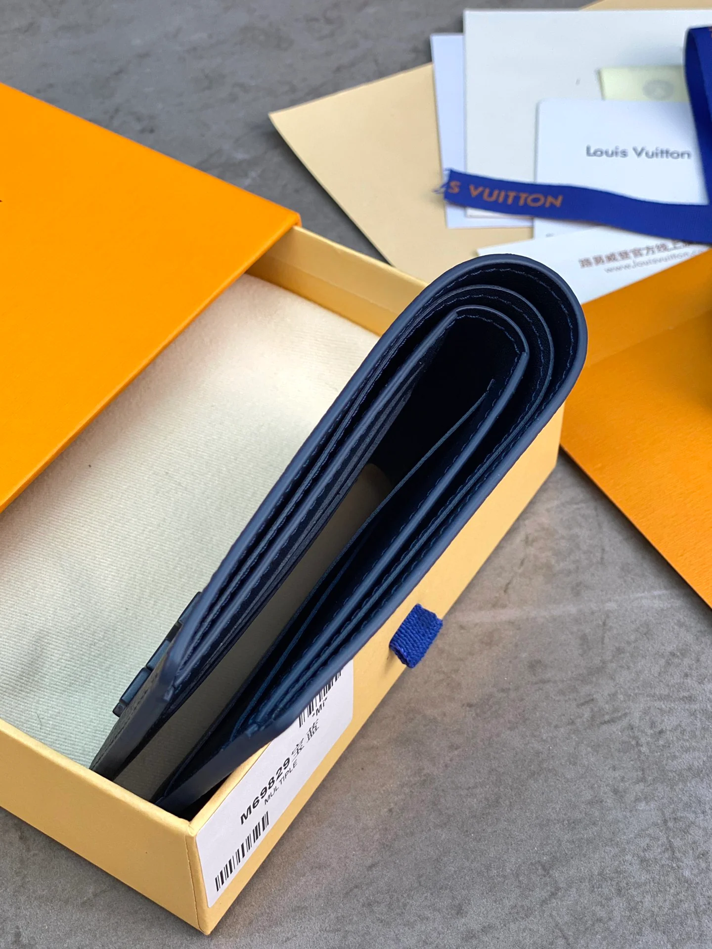 LV-m69829-Короткий кошелек-Королевский синий