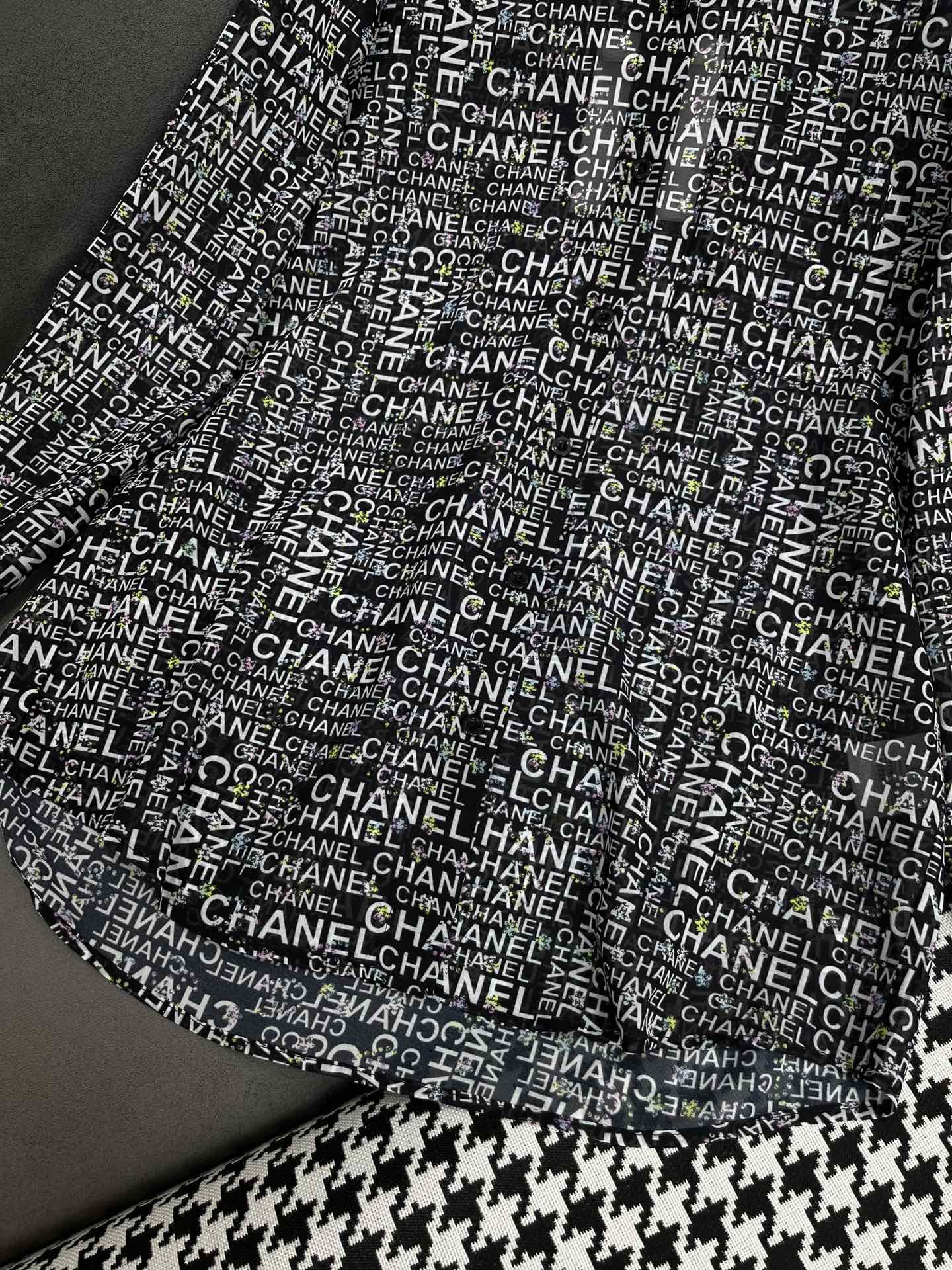 Celine - 2404 - 24ss Весна/Лето Новинка Рубашка с длинными рукавами с принтом в виде букв Sun