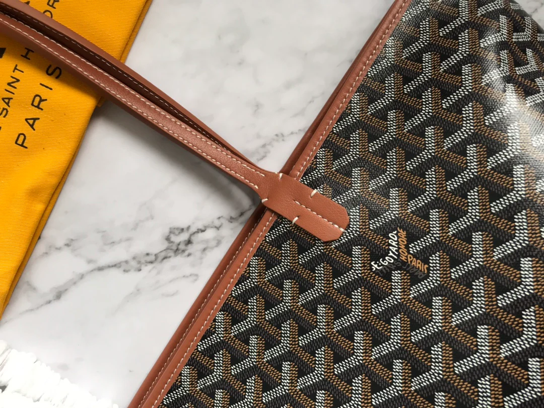Большая сумка-тоут Goyard на молнии - Кофейно-коричневый