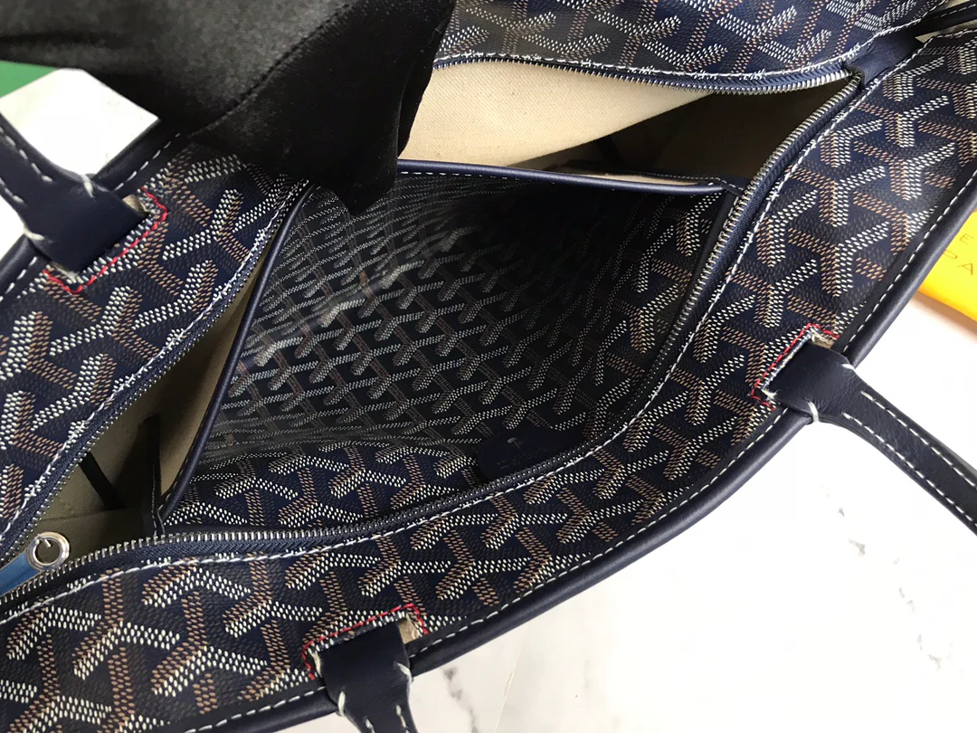 Маленькая сумка-тоут Goyard на молнии - темно-синяя