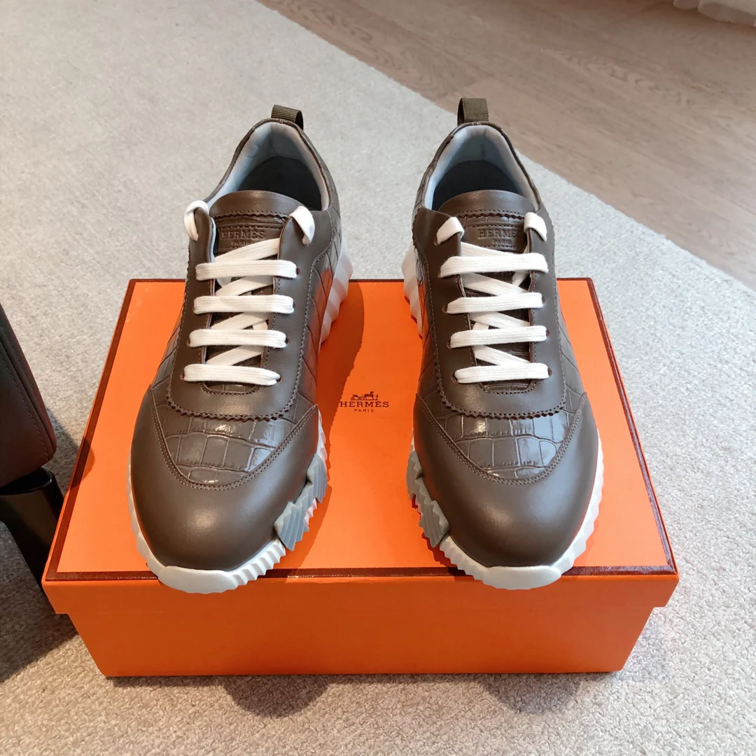 Новые кроссовки Hermes Giga 2023 года - унисекс - темно-коричневые