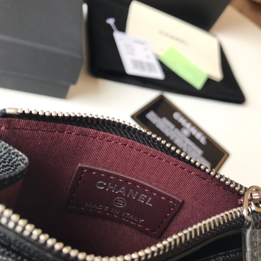 Кардхолдер Chanel на молнии - плоский кардхолдер - 3 шт.