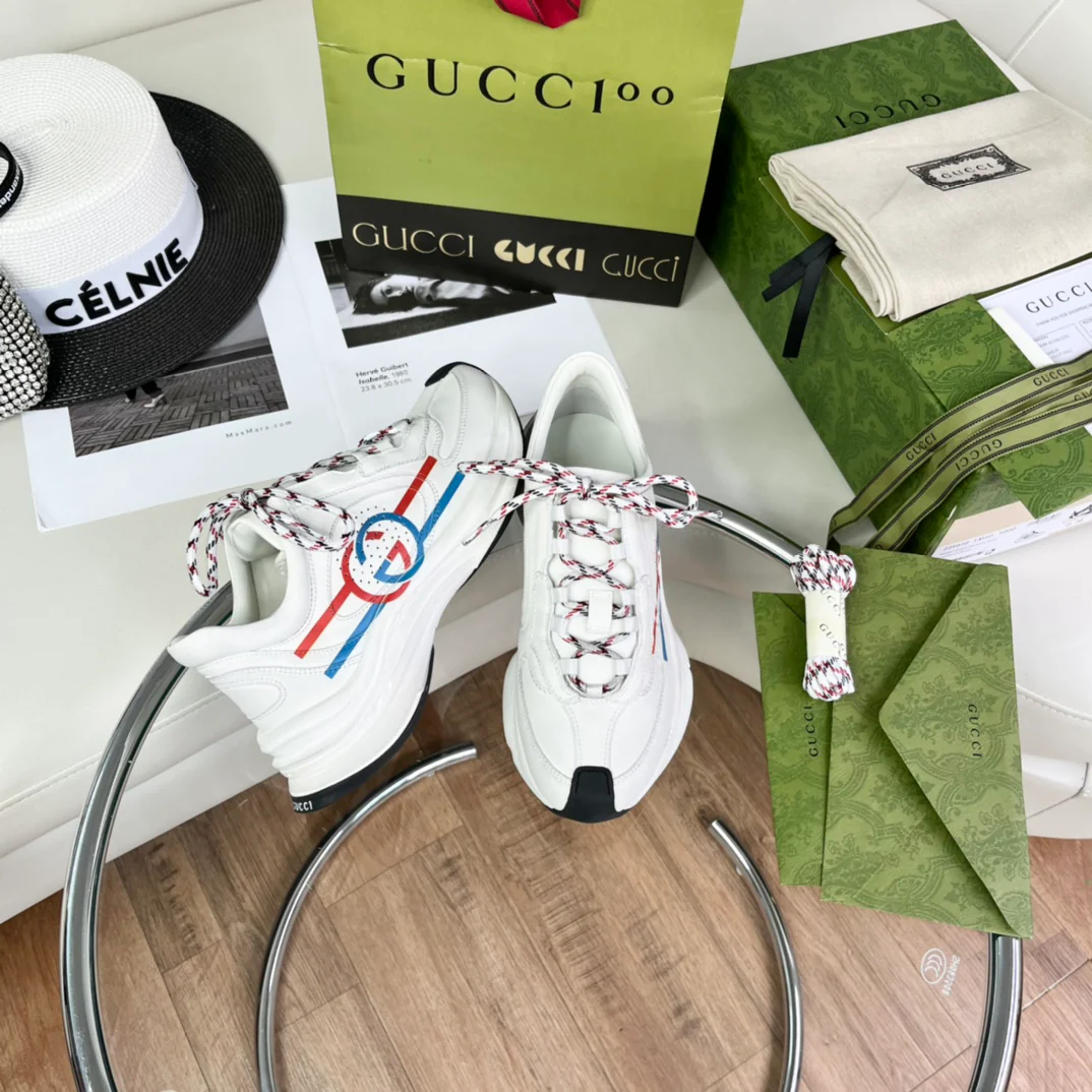 Новинка Gucci 2022 года - Массивные туфли - Женский стиль - Белые