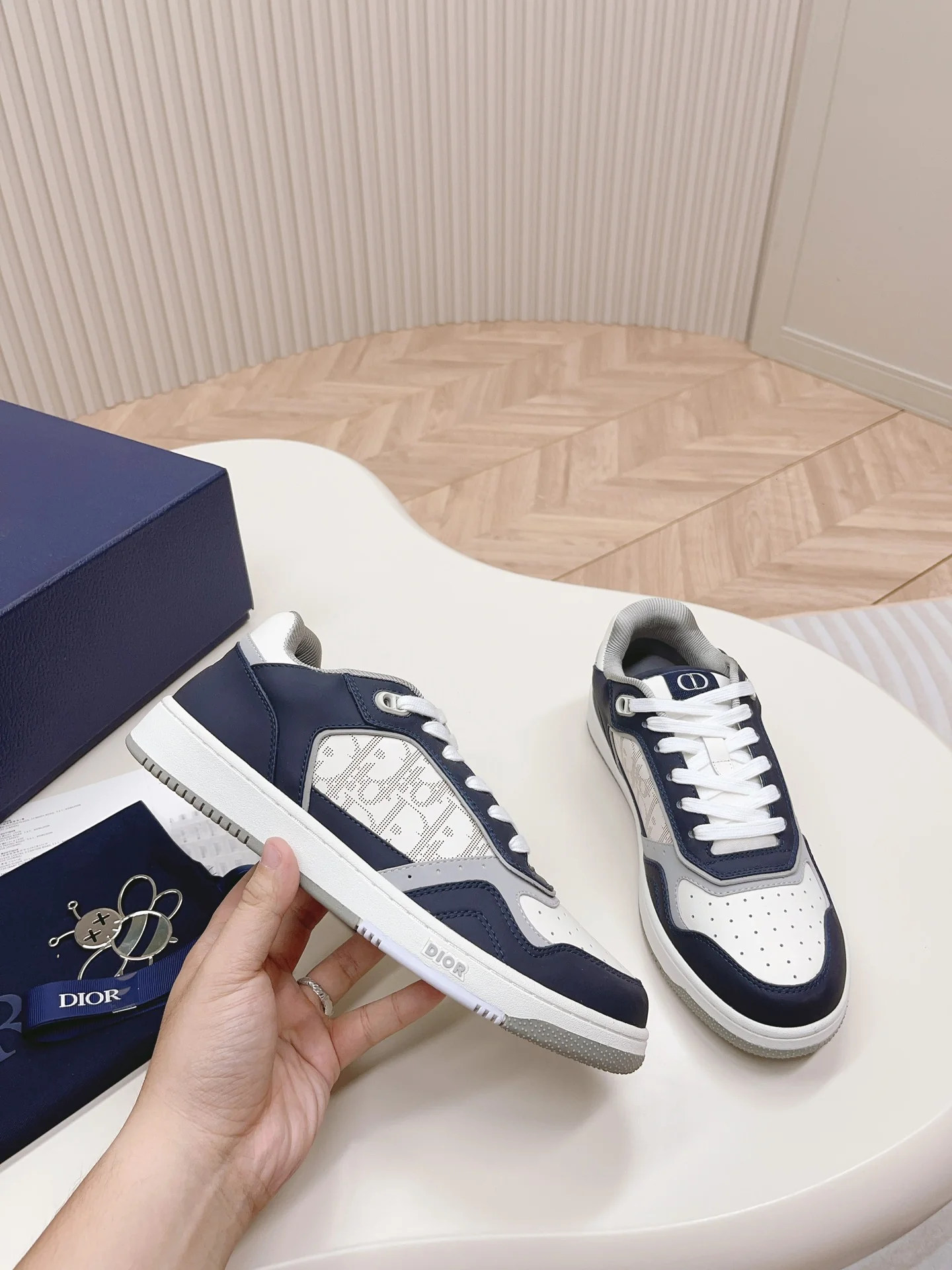 Серия Dior B27 - Низкие повседневные кроссовки - Унисекс - Темно-синий