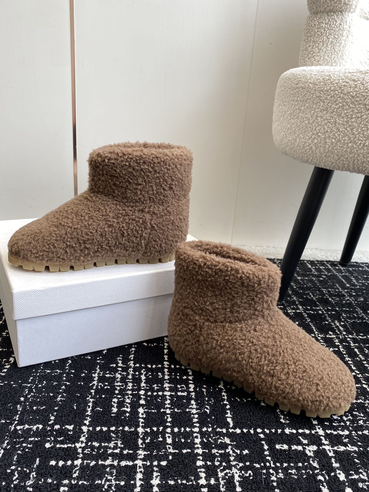 Шерстяные сапоги Miu Miu 2024 - Кофейно-коричневый