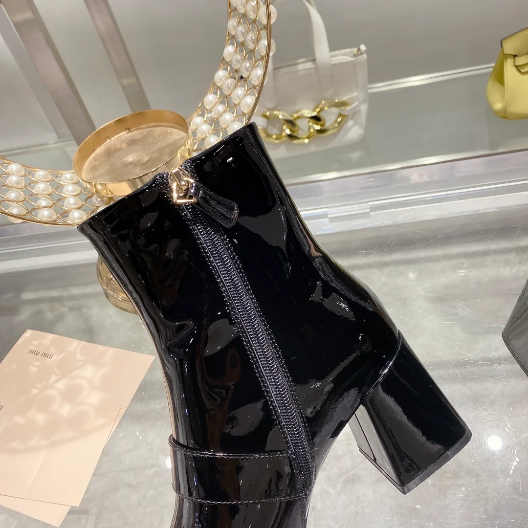 Miu Miu - Ботильоны 22s с застежкой-молнией и металлической пряжкой - 2