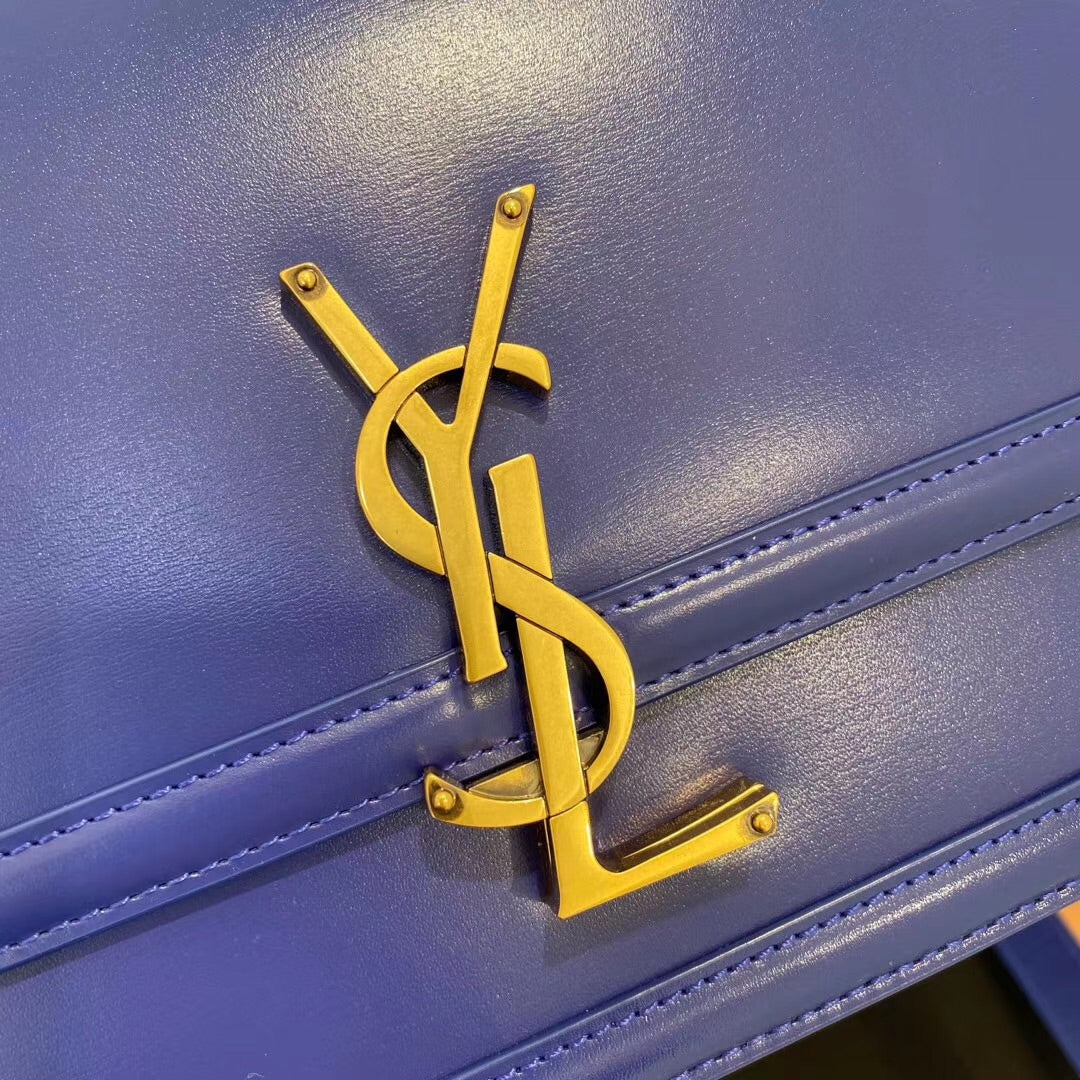 Сумка YSL Solferino Tofu - синяя - 23см