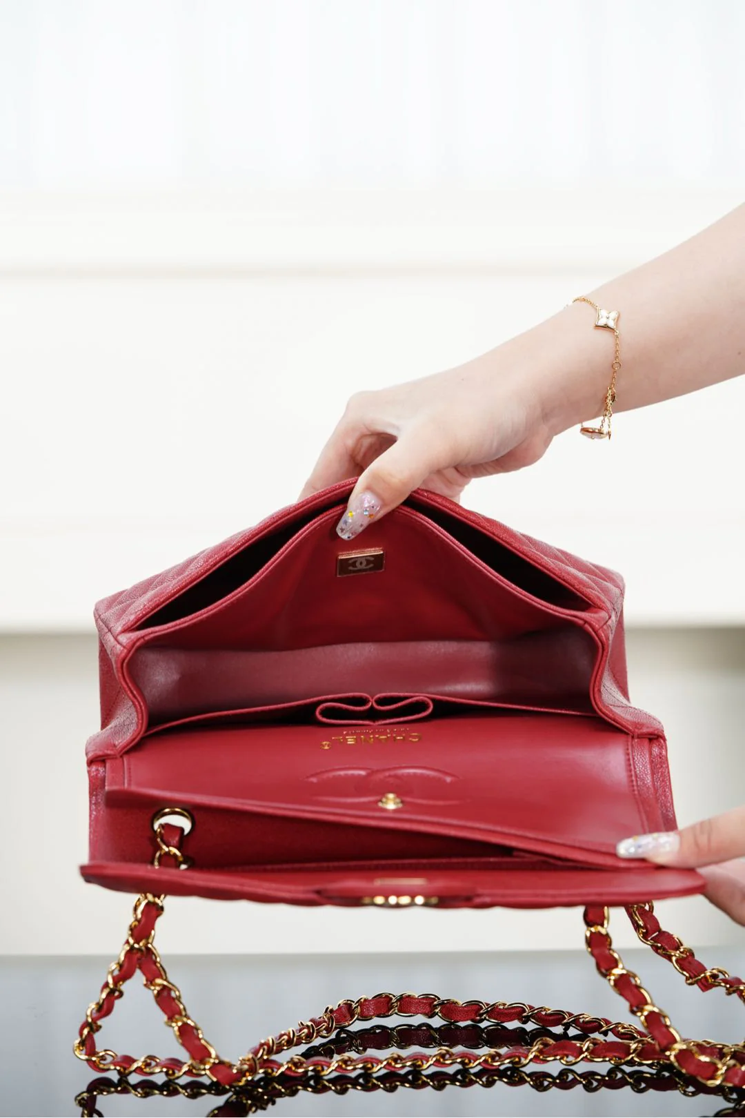 Chanel Classic Flap Leather - Red - Small