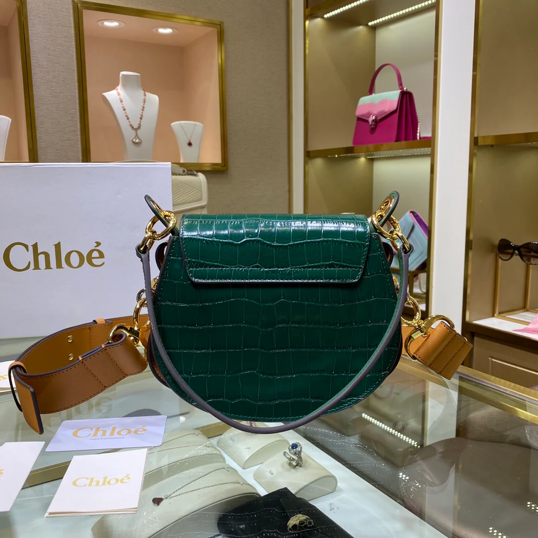 Сумка через плечо Chloe-tess - из кожи аллигатора - зеленая