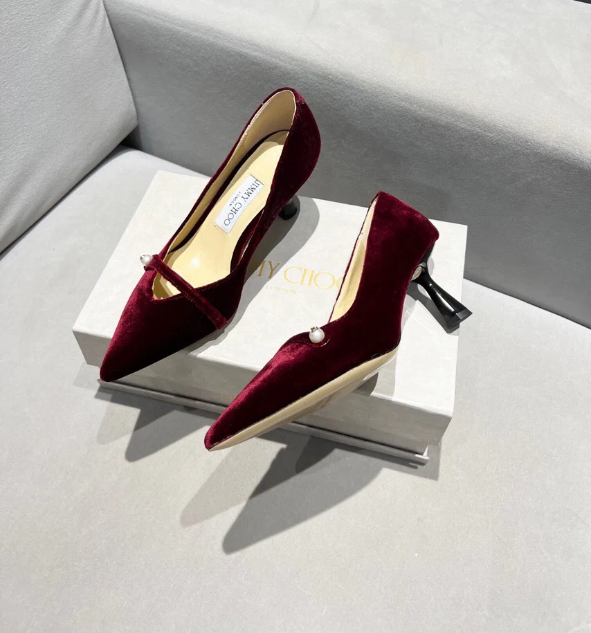 Туфли на высоком каблуке Jimmy Pearl с пряжкой и острым носком - 6