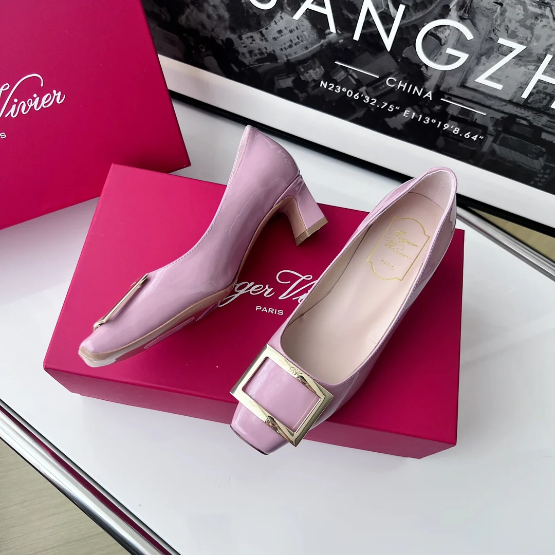 Туфли RV - классические туфли на высоком каблуке - 4-5 см - розовато-фиолетовые