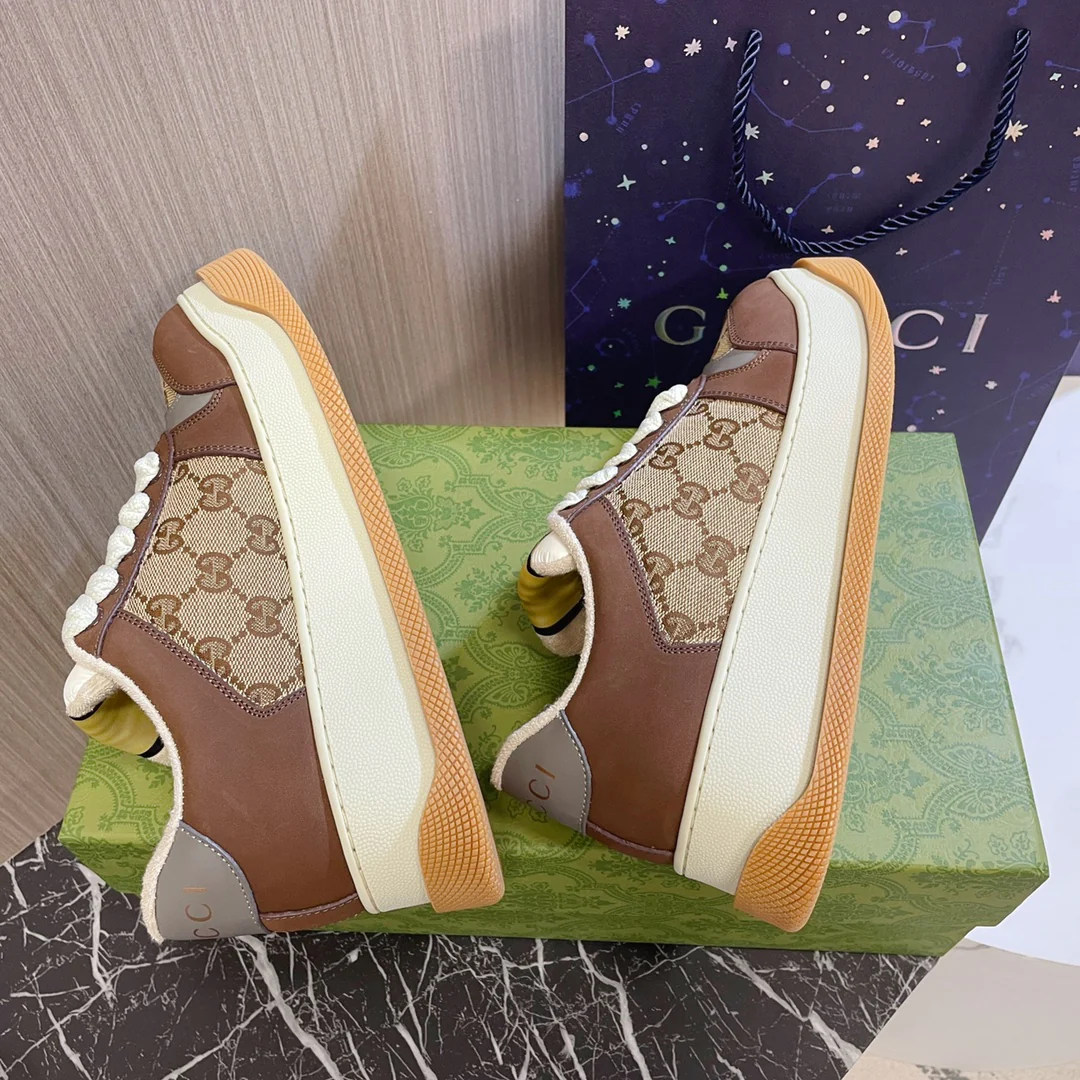 Новинка Gucci 2023 года - Туфли на платформе Dirty Shoes - Модель Monogram