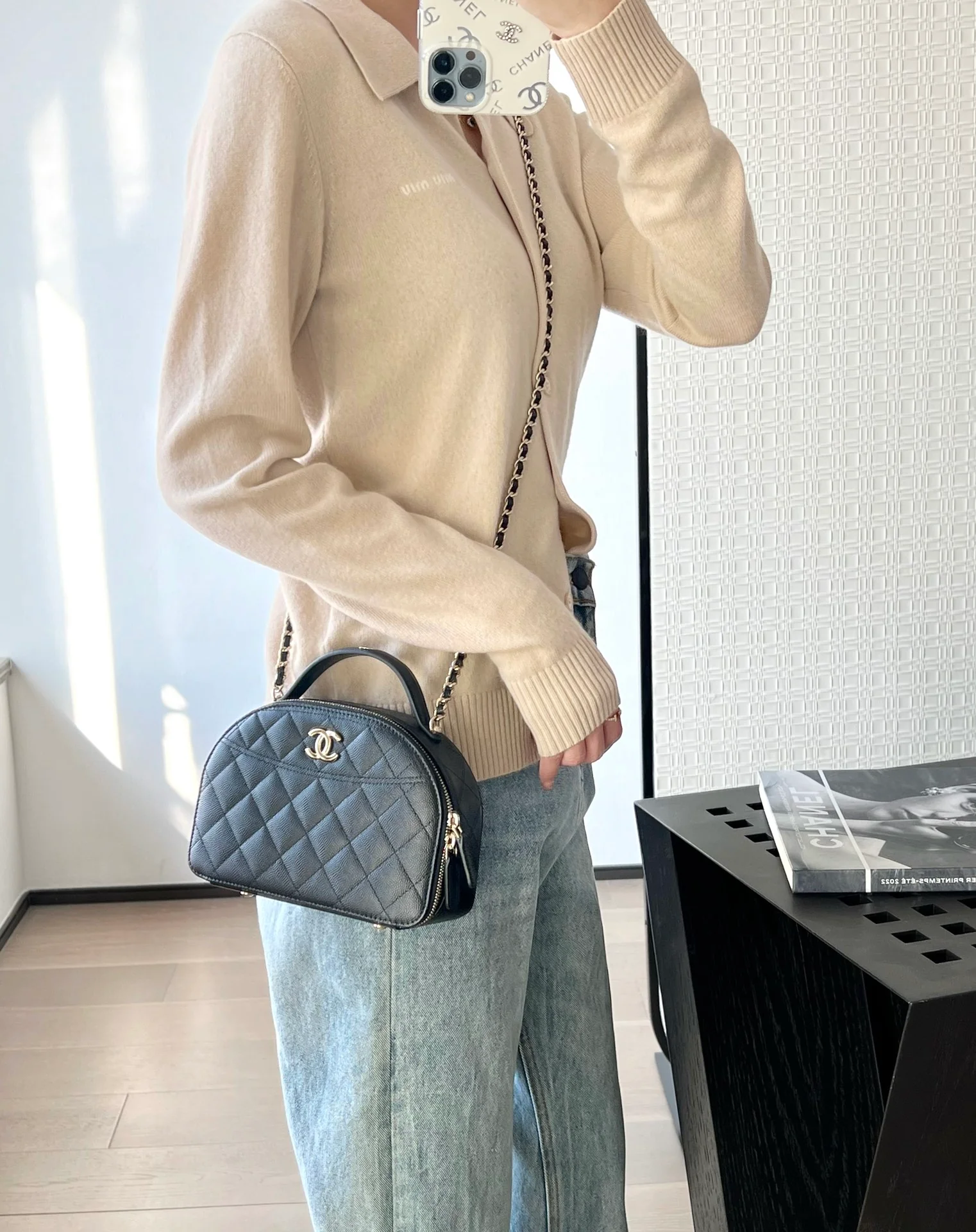 Сумка Chanel 25c Bowling Shell - черная