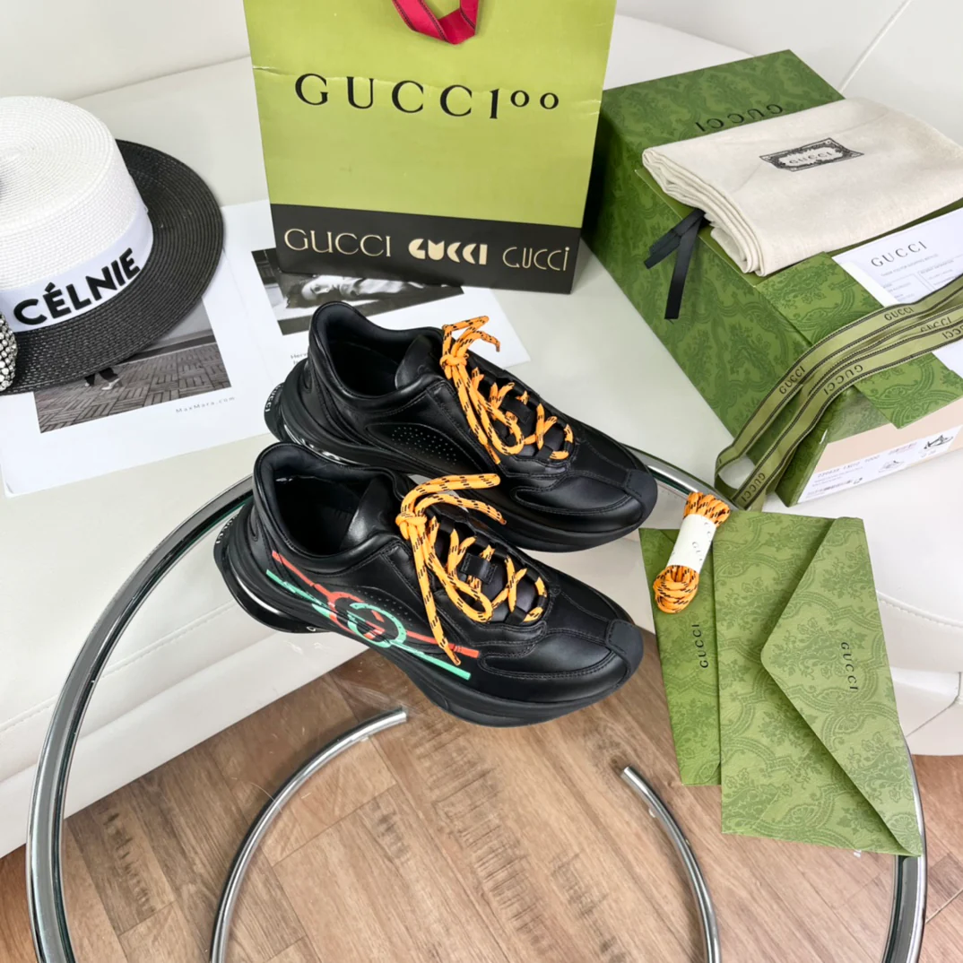 Новинка Gucci 2022 года - Массивные туфли - Женский стиль - Черные