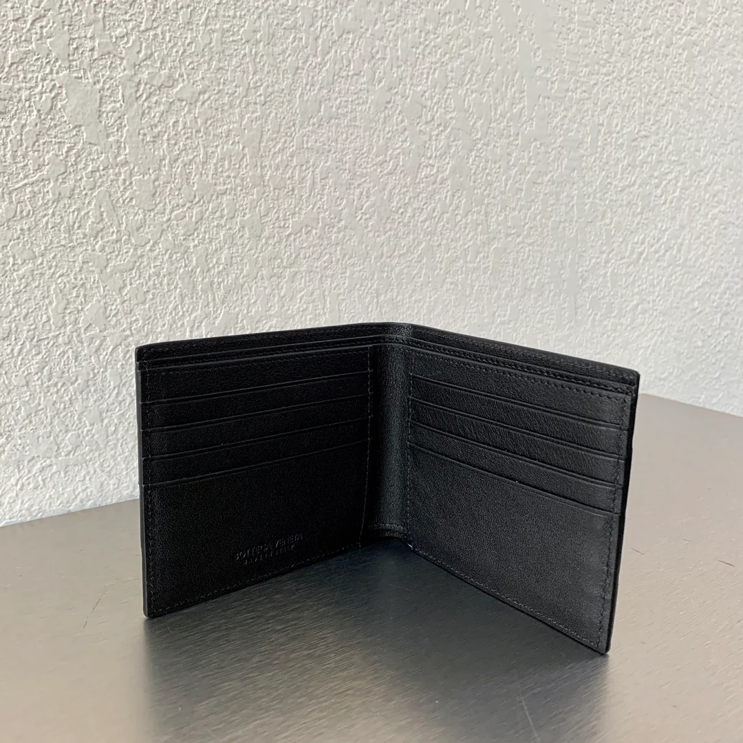 BV-大编织格子 短夹 羊皮 12×12cm