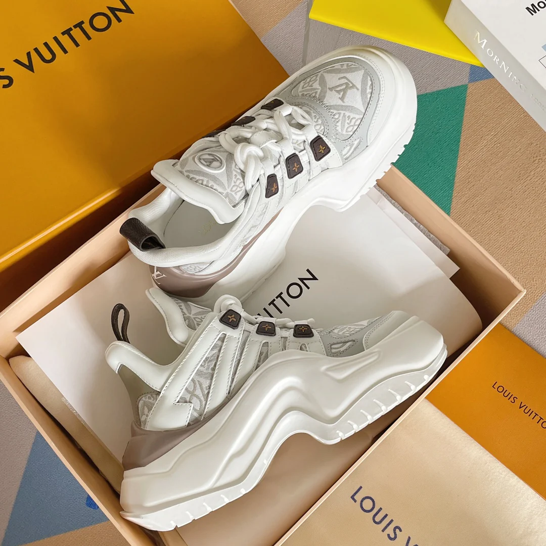 Новинка LV 2023 года - Серия Archlight 2-0 на платформе - Кроссовки/?папины кроссовки? - Белый/Серый