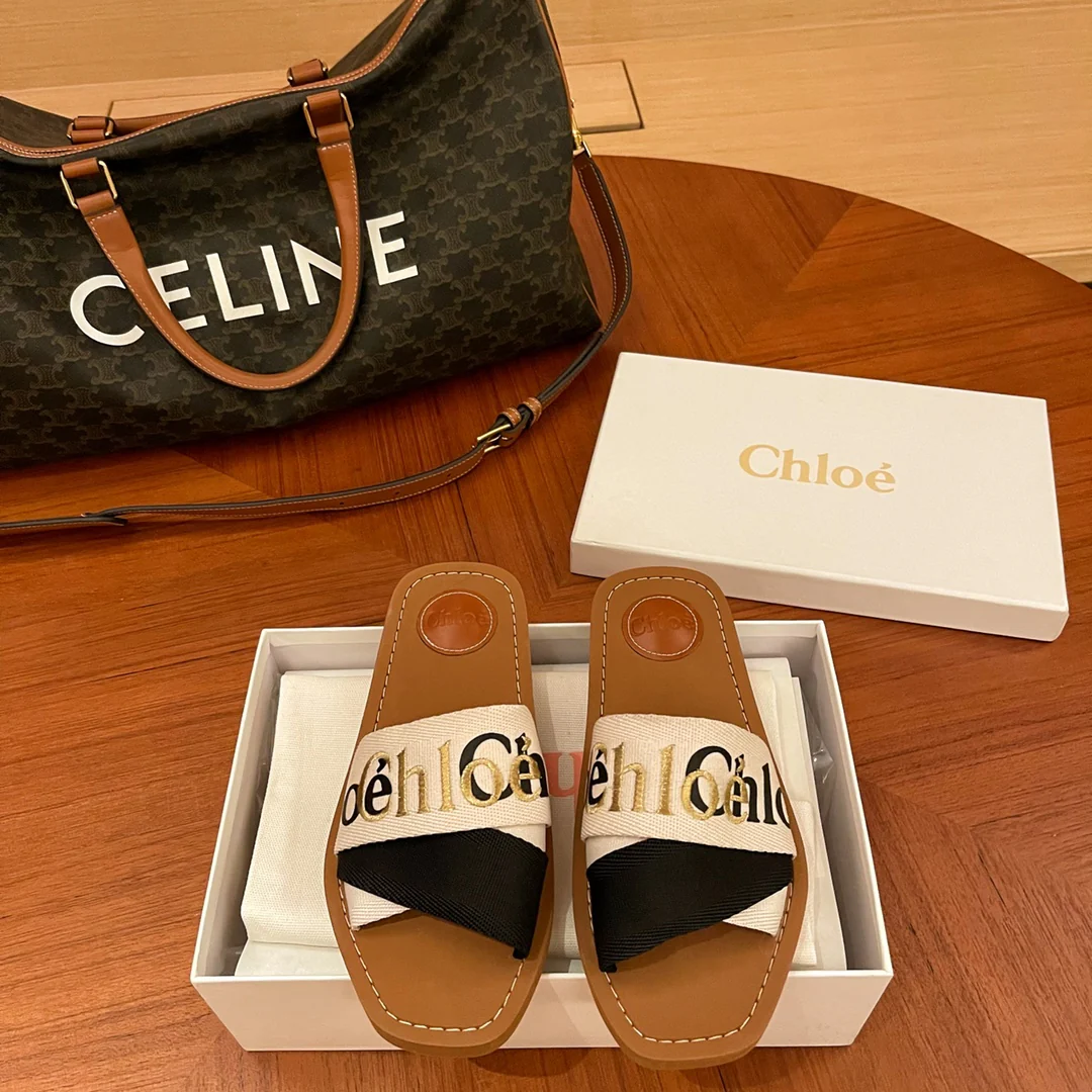 Обувь Chloe - Chloe - Woody - логотип - цветовые блоки - тапочки