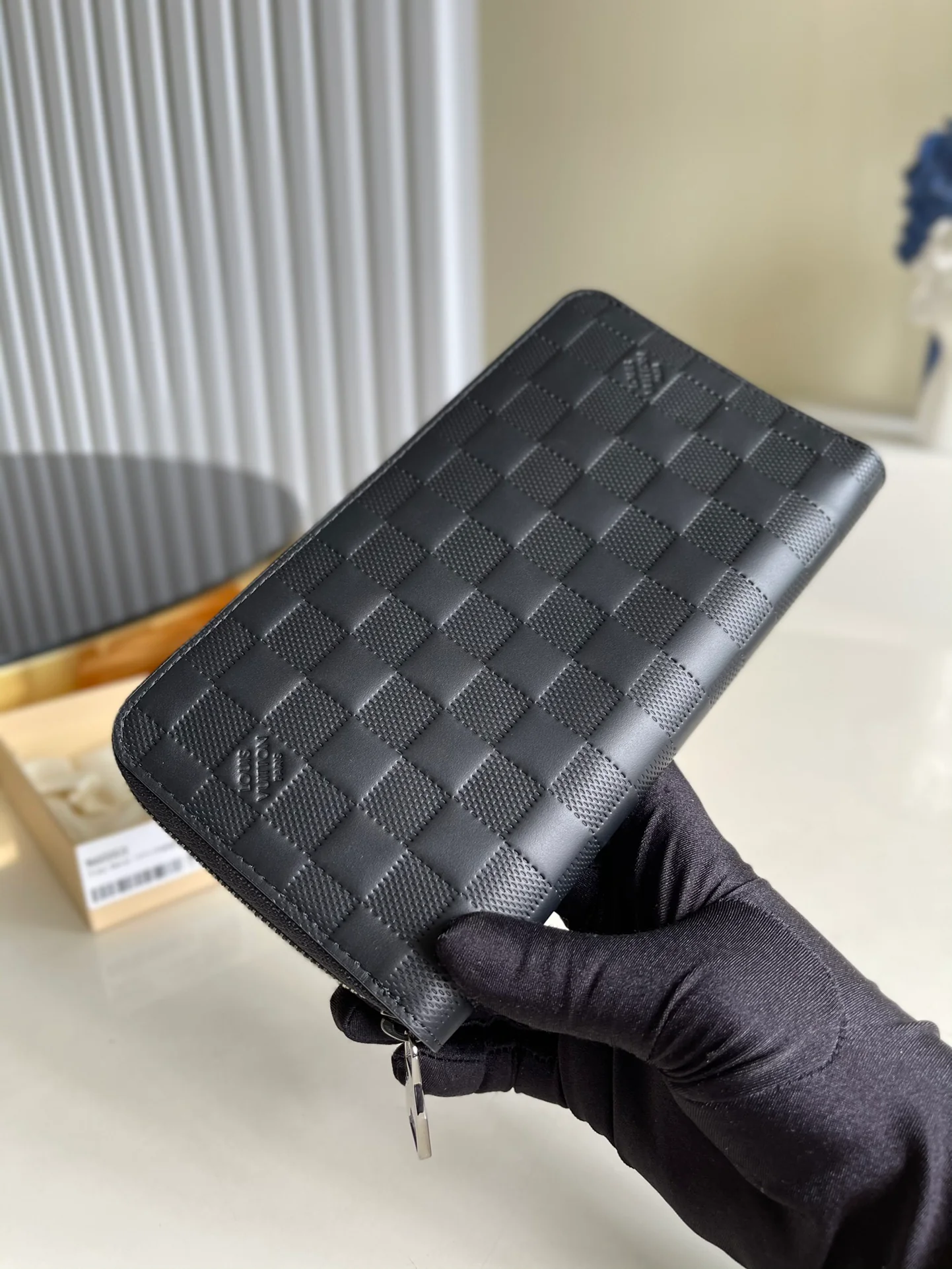 Мужской длинный кошелек/клатч LV-N60003 с тиснением и застежкой-молнией