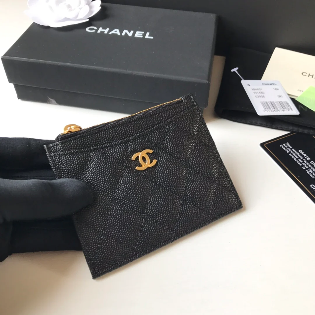 Кардхолдер Chanel на молнии - плоский, 2 шт.