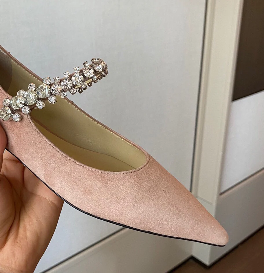 Балетки Jimmy с ремешками и стразами