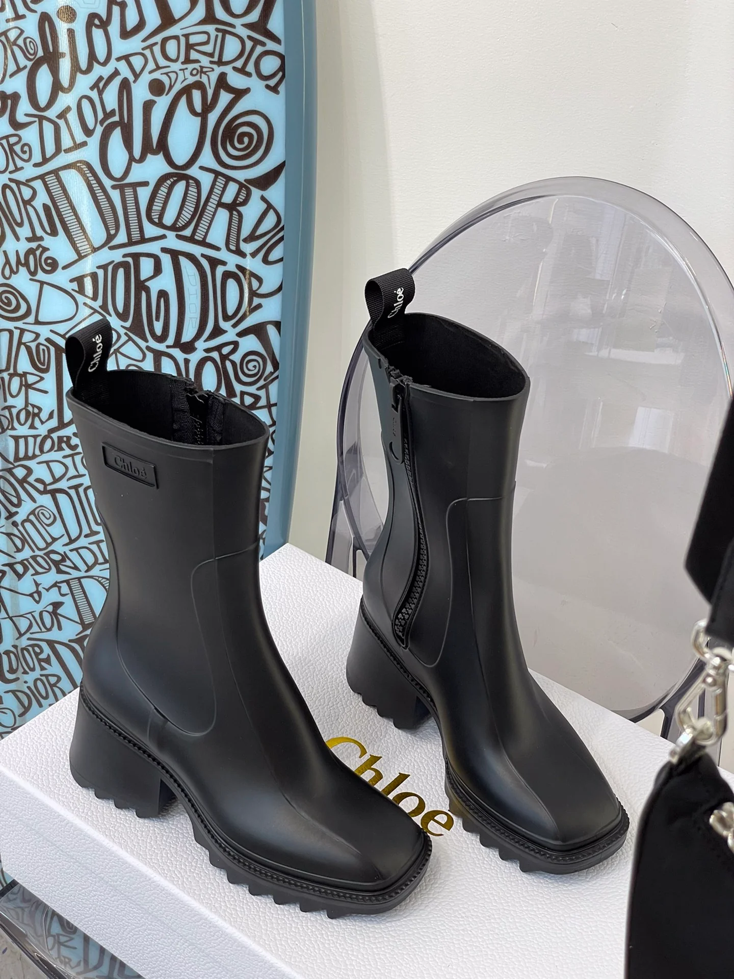 Обувь Chloe - Chloe - платформа - резиновые сапоги - черные