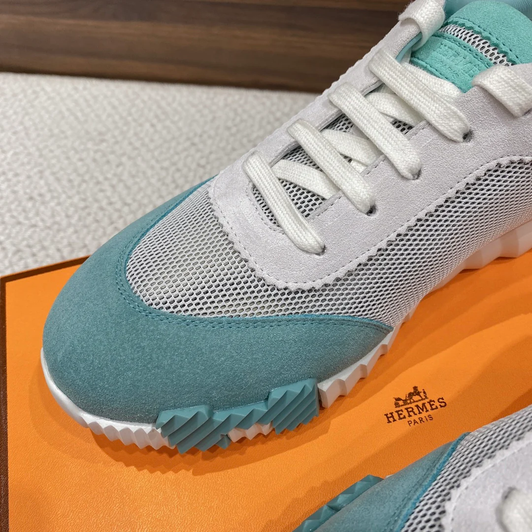 Весенняя коллекция Hermes 2022 — Спортивная повседневная обувь — Унисекс — Серо-зеленый