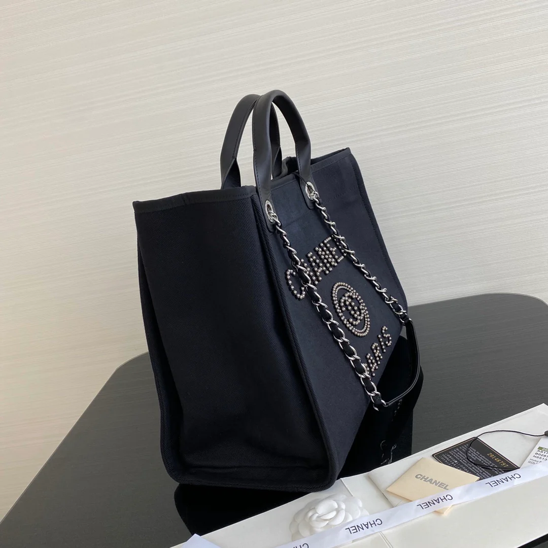 Большая пляжная сумка Chanel Pearl Black