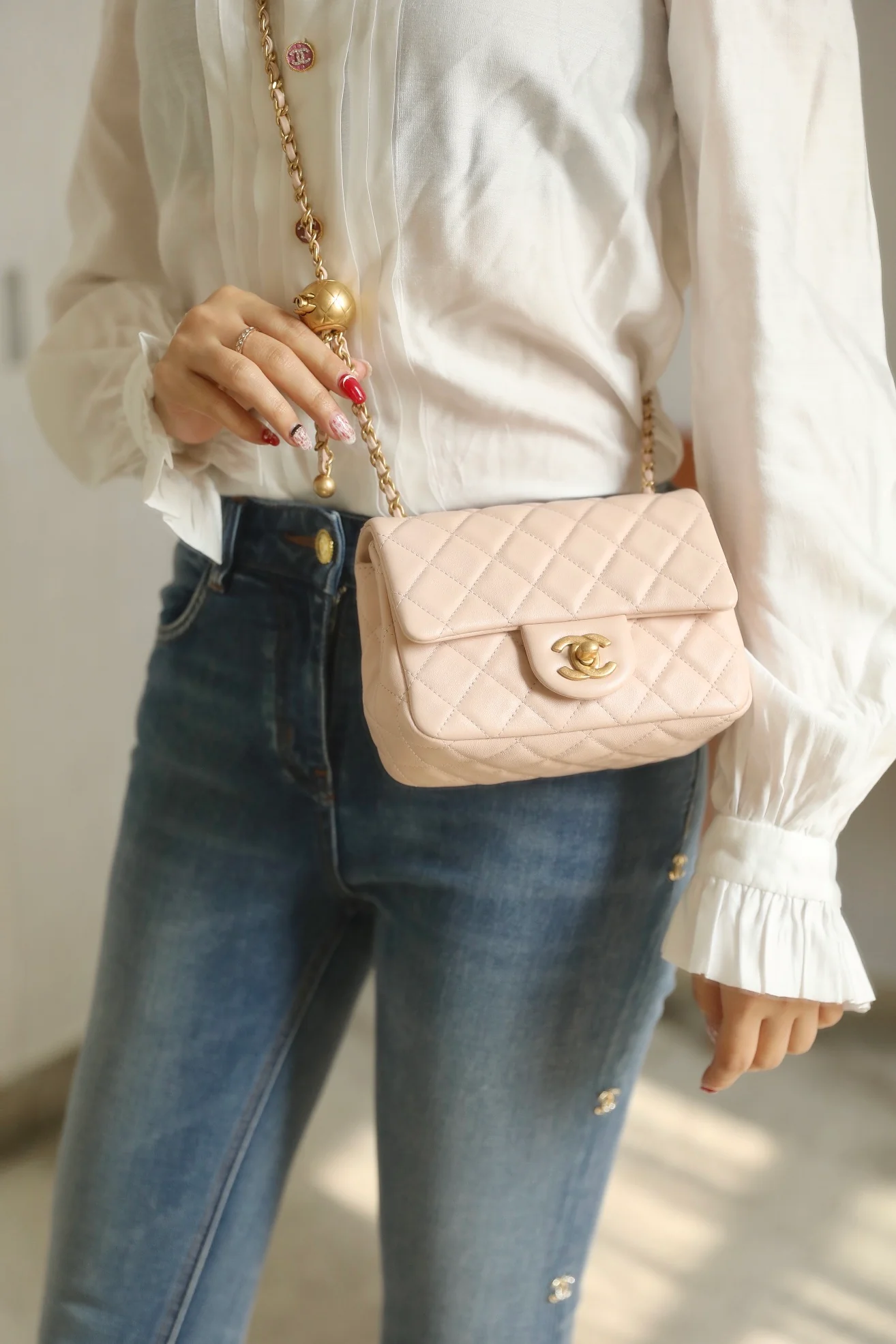 Chanel - Сумка-клатч Golden Globe Square Flap Bag - 18 см - Овечья кожа - 3