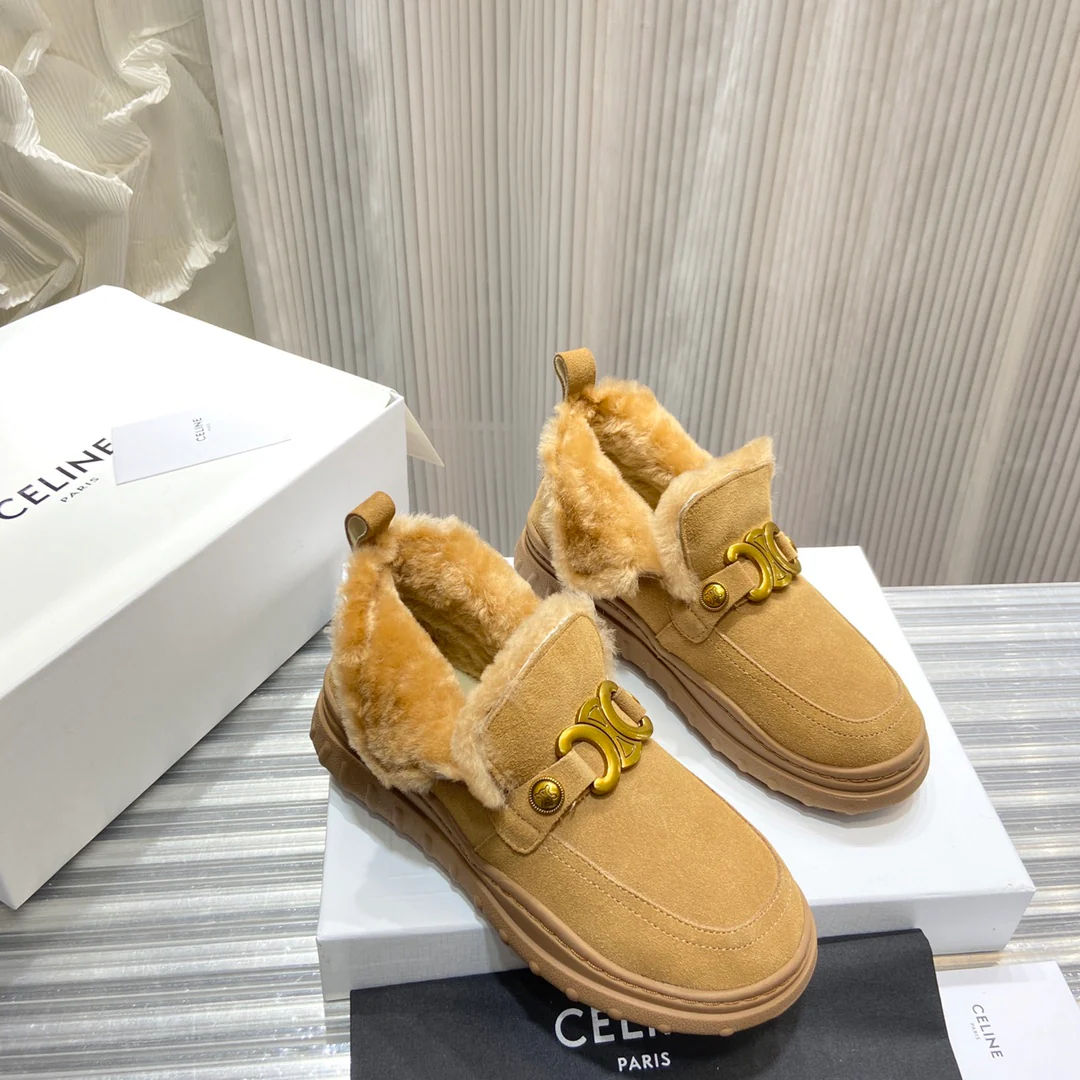 Celine - Новинка ранней весны 2022 года - Меховые зимние сапоги
