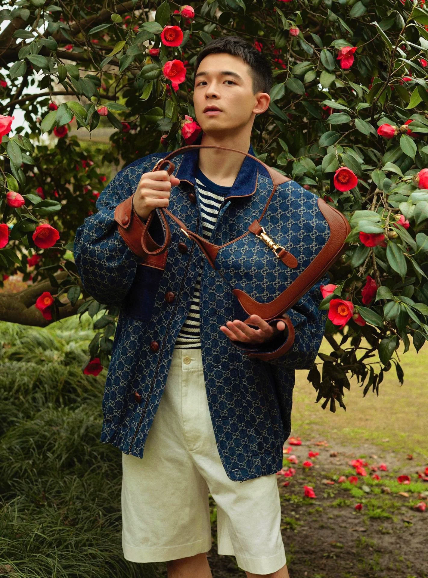 Gucci-经典 Jackie 牛仔丹宁帆布手袋-腋下包