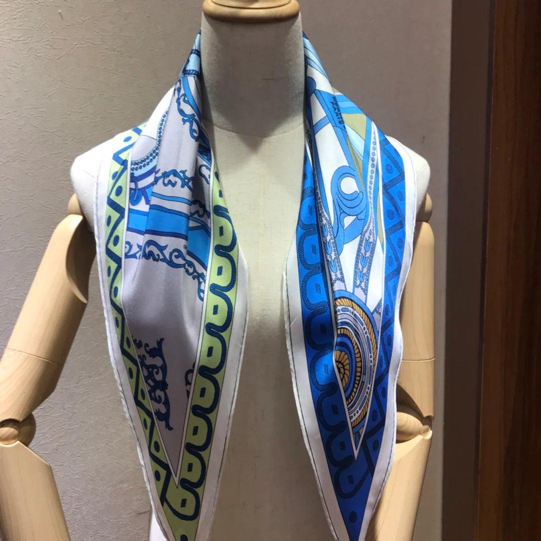 Hermes - Новейший шарф Garden Diamond - 100% - Твиловый шелк - 43 - 115 см - 6