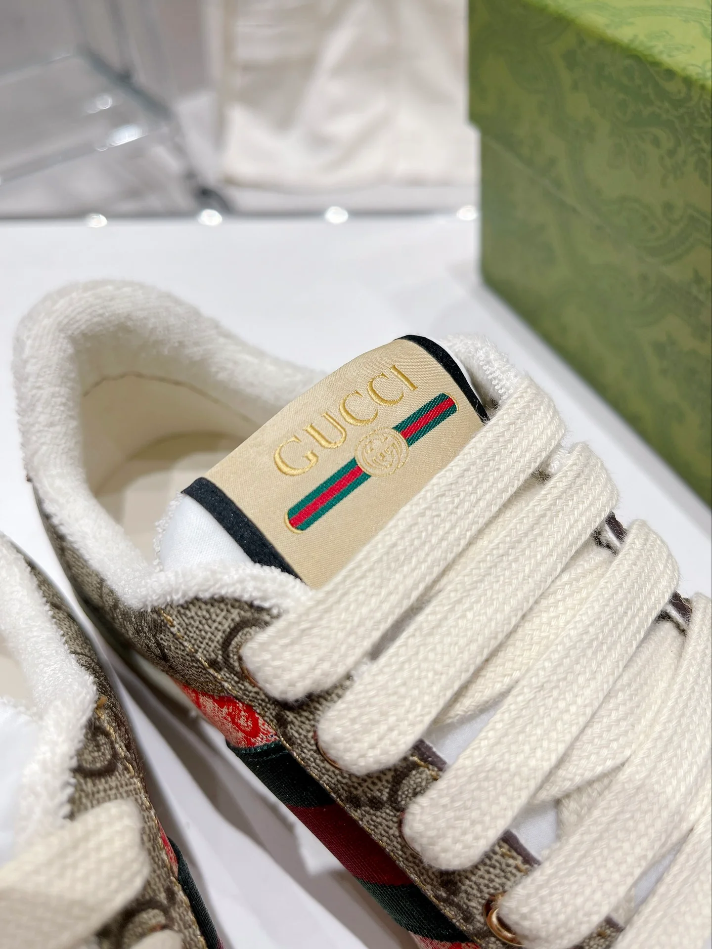 Gucci - Повседневные кроссовки - Парный стиль - Коричнево-розовые