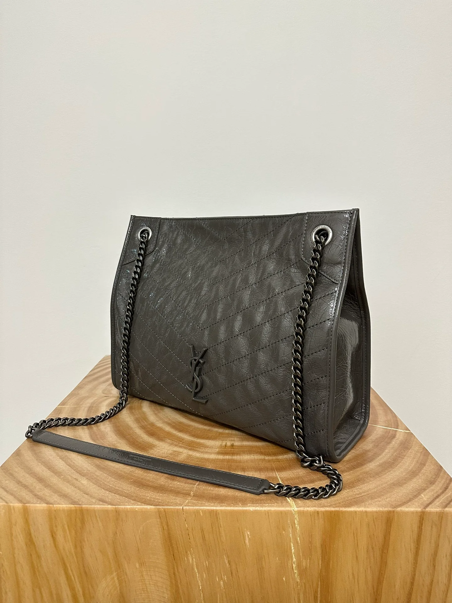 Сумка-шоппер YSL Niki - серая