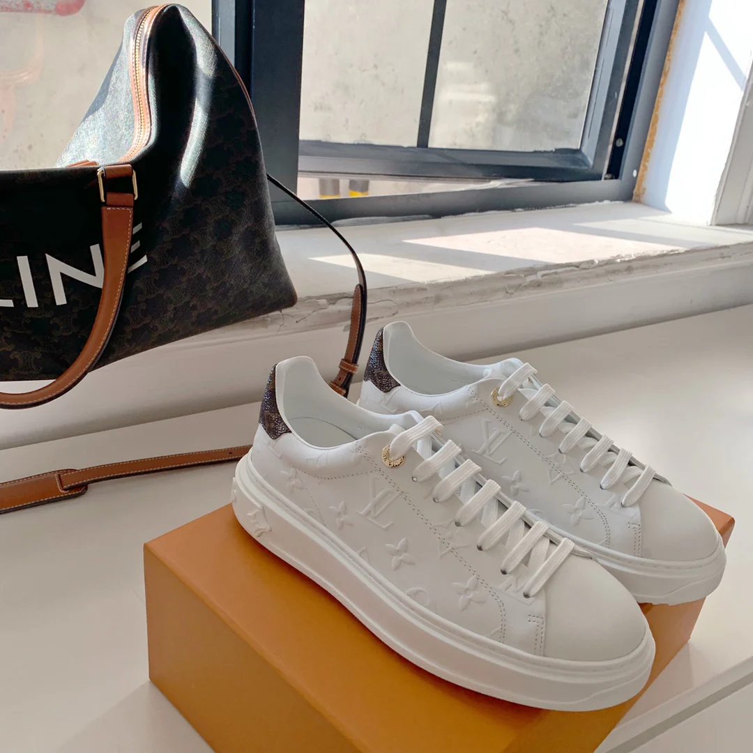 Обувь LV - LV Time Out - белые кроссовки на платформе - 1