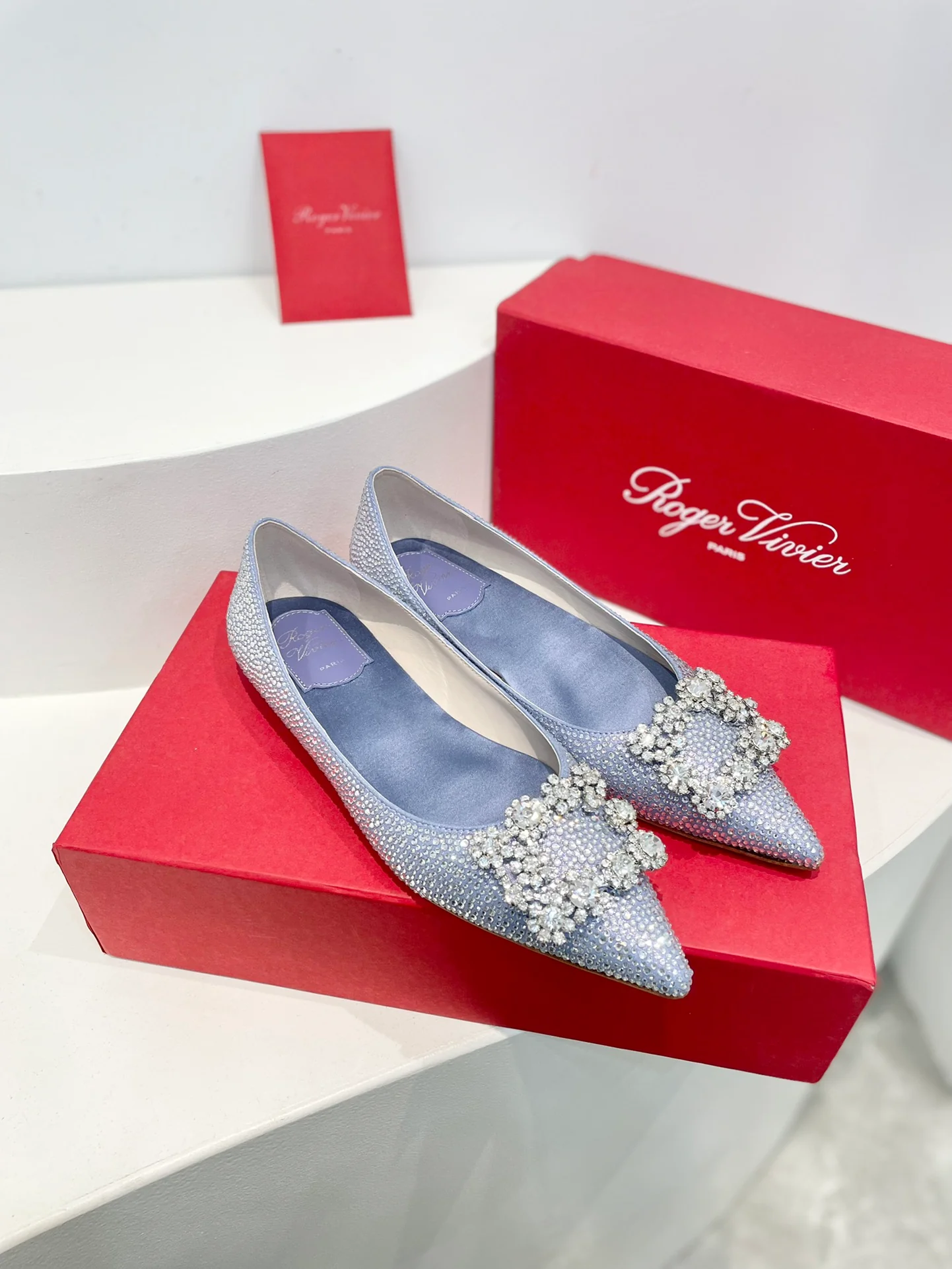 Обувь RV Shoes - Серия Crystal Shoes - Балетки со стразами - Бирюзовый