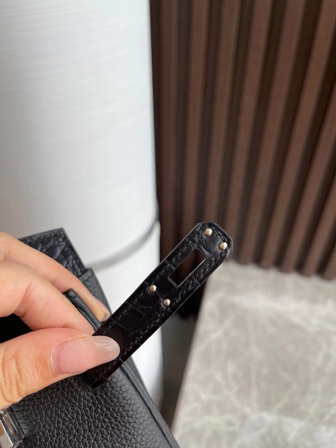 Сумка Hermes Birkin 25 Touch Togo Square Crocodile Silver Buckle