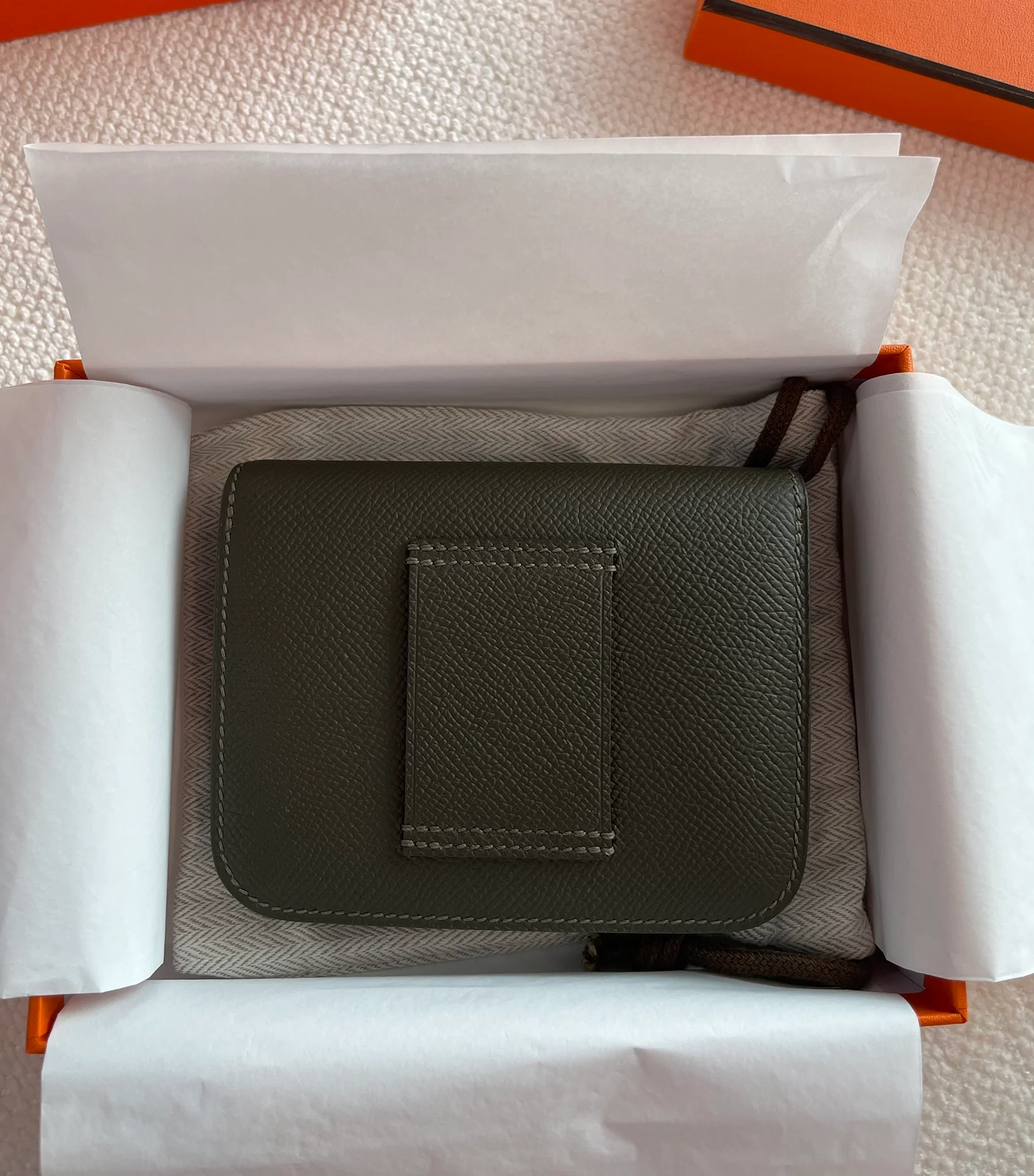 Hermes Constance Mini 19 Серо-зеленая пряжка Epsom Silver