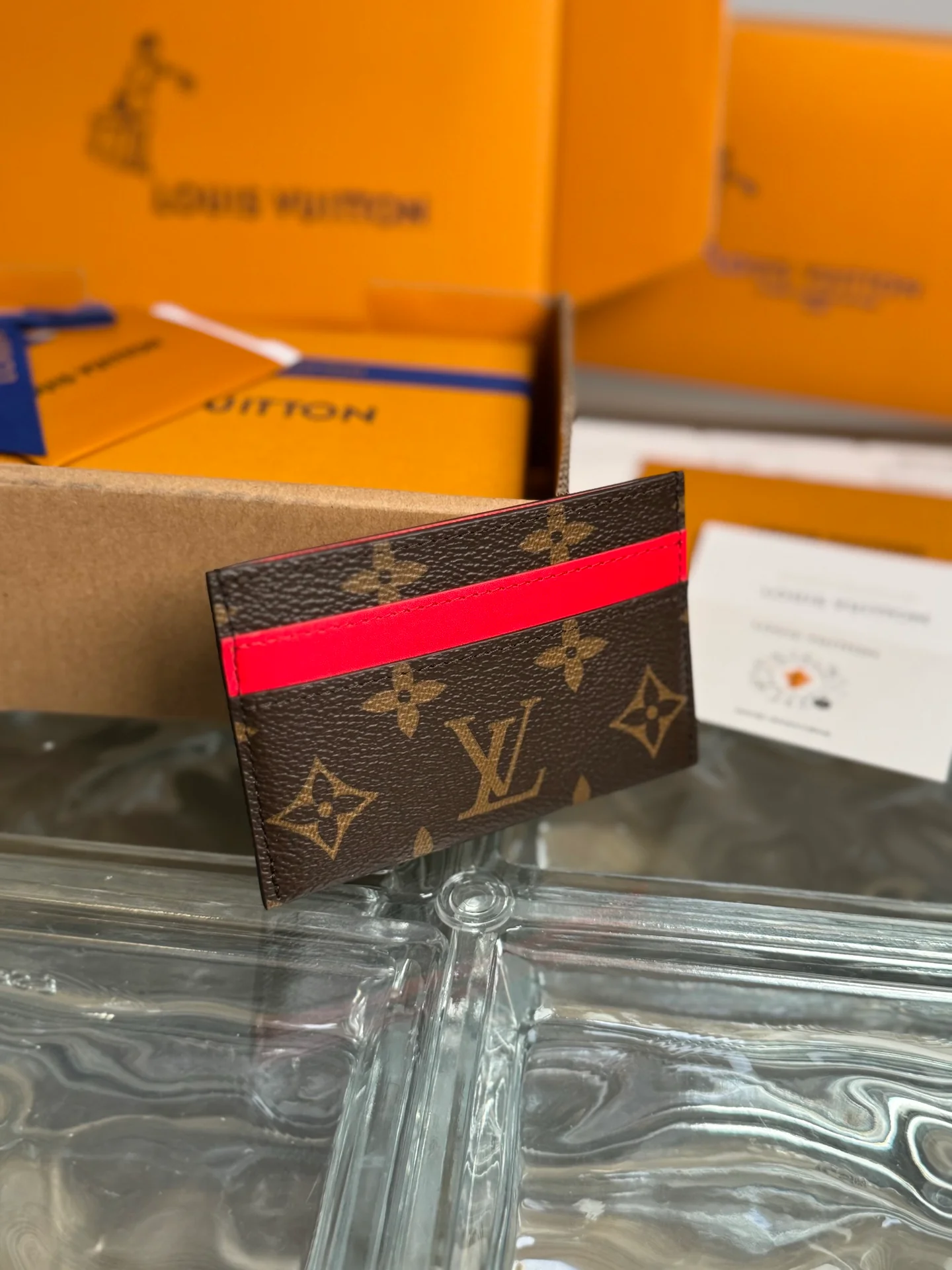 LV-m12840-monogram-macassar card holder-peach pink