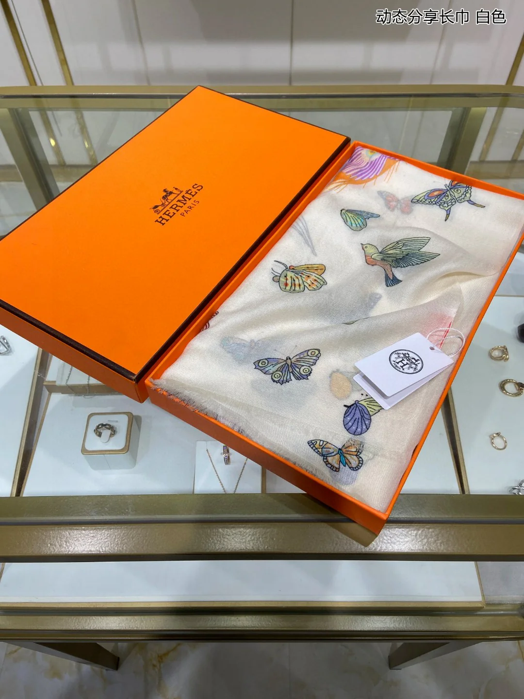 Hermes - Динамичный длинный шарф Dynamic Sharing - 110-200 см - 100 г - Кашемир премиум-класса