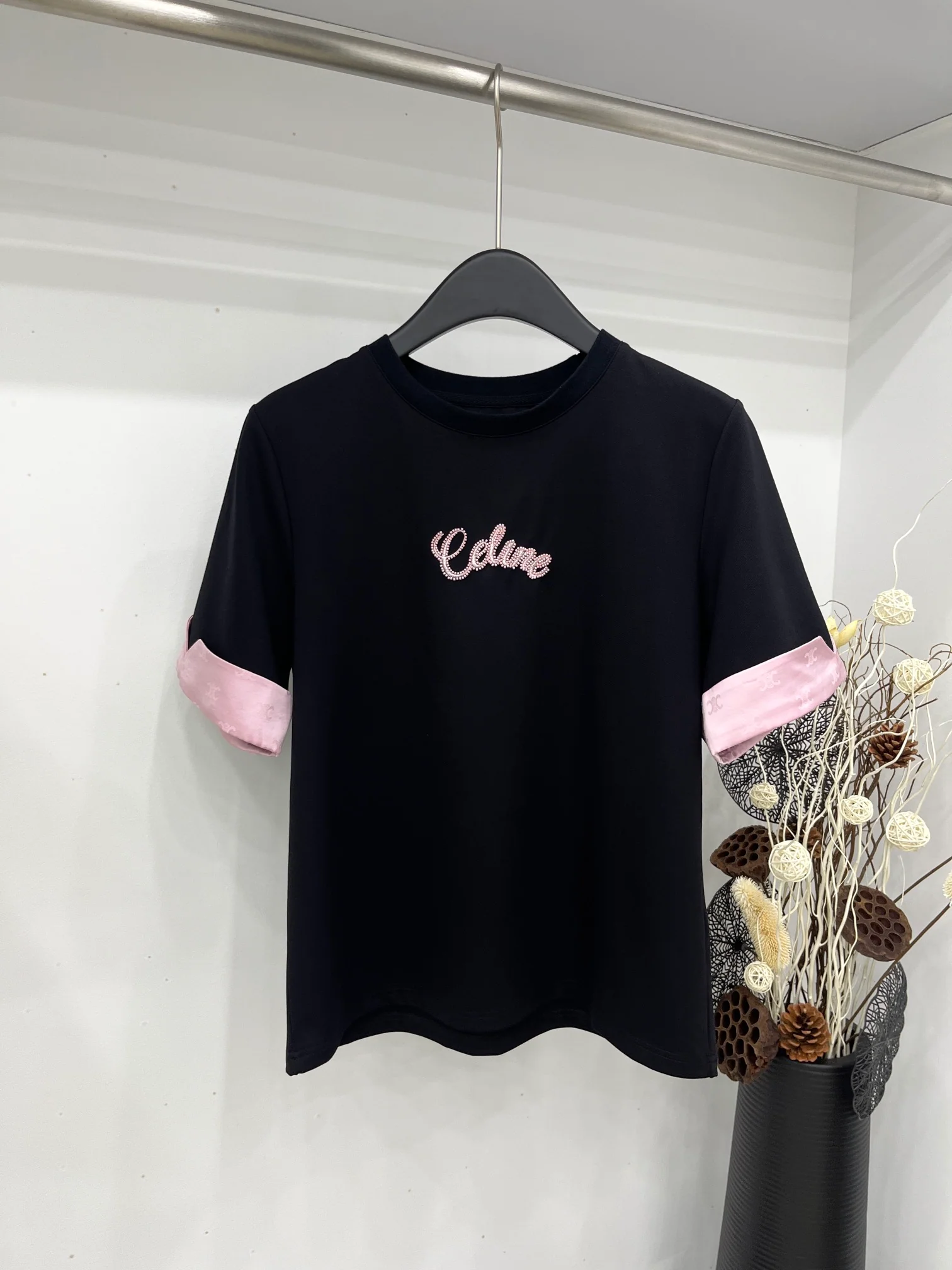 Футболка Celine 2404-24 New Sweet Color Block Tee - черная